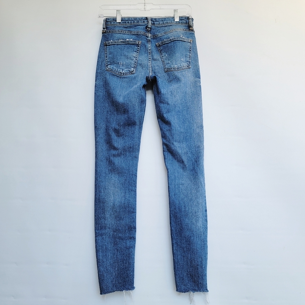 Zara Distressed Embroidered Studded Skinny Jeans Size 4 Floral Boho Rock N Roll - Picture 10 of 16
